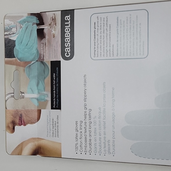 2pr Casabella WaterBlock Double Cuff Latex Cleaning Dishwashing Gloves, Large - Picture 4 of 5